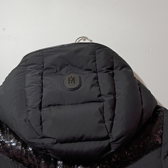 Mackage Adina Down Long Winter Coat With Sequins! Gorgeous!! Size Small Black - Picture 5 of 9